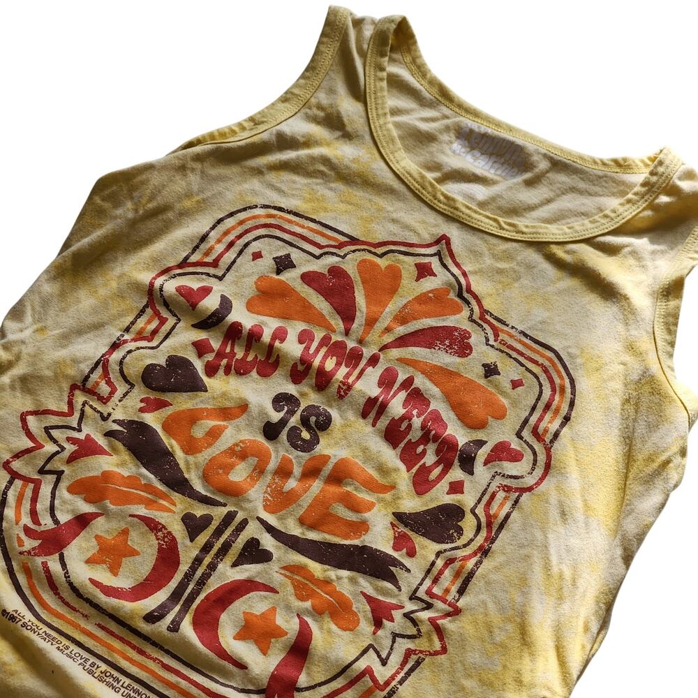 Lennon McCartney All You Need Is Love Tie Dye Tank Top Junior XL (14/16)